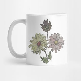 Flowers Retro Vintage 60s Drawing Mug